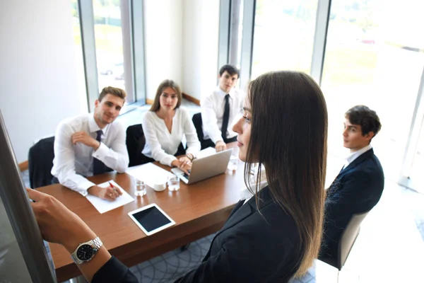 Presentazione Aziendale Lavagna Fogli Mobili Formazione Del Team Ufficio — Foto Stock