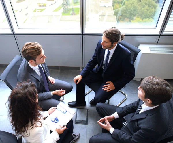 Creative Business People Meeting Circle Chairs — Stock Photo, Image