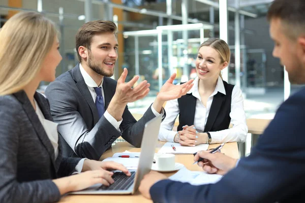 Business colleagues discussing new opportunities. people and technology. — Stock Photo, Image