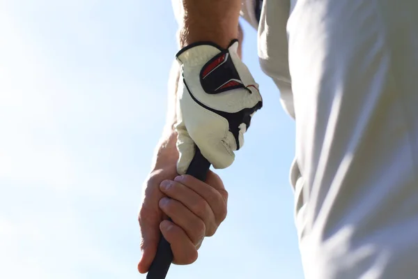 Golfare Klädd Golfanläggning Putter — Stockfoto