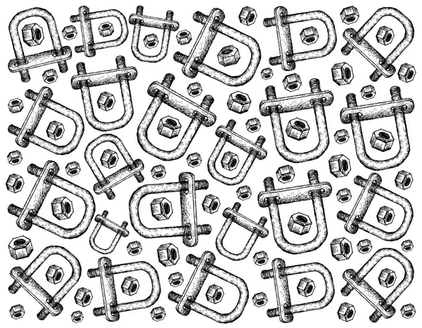 Manufacturing Industry Illustration Hand Drawn Sketch Wallpaper Background Bolts Type — Stock Photo, Image