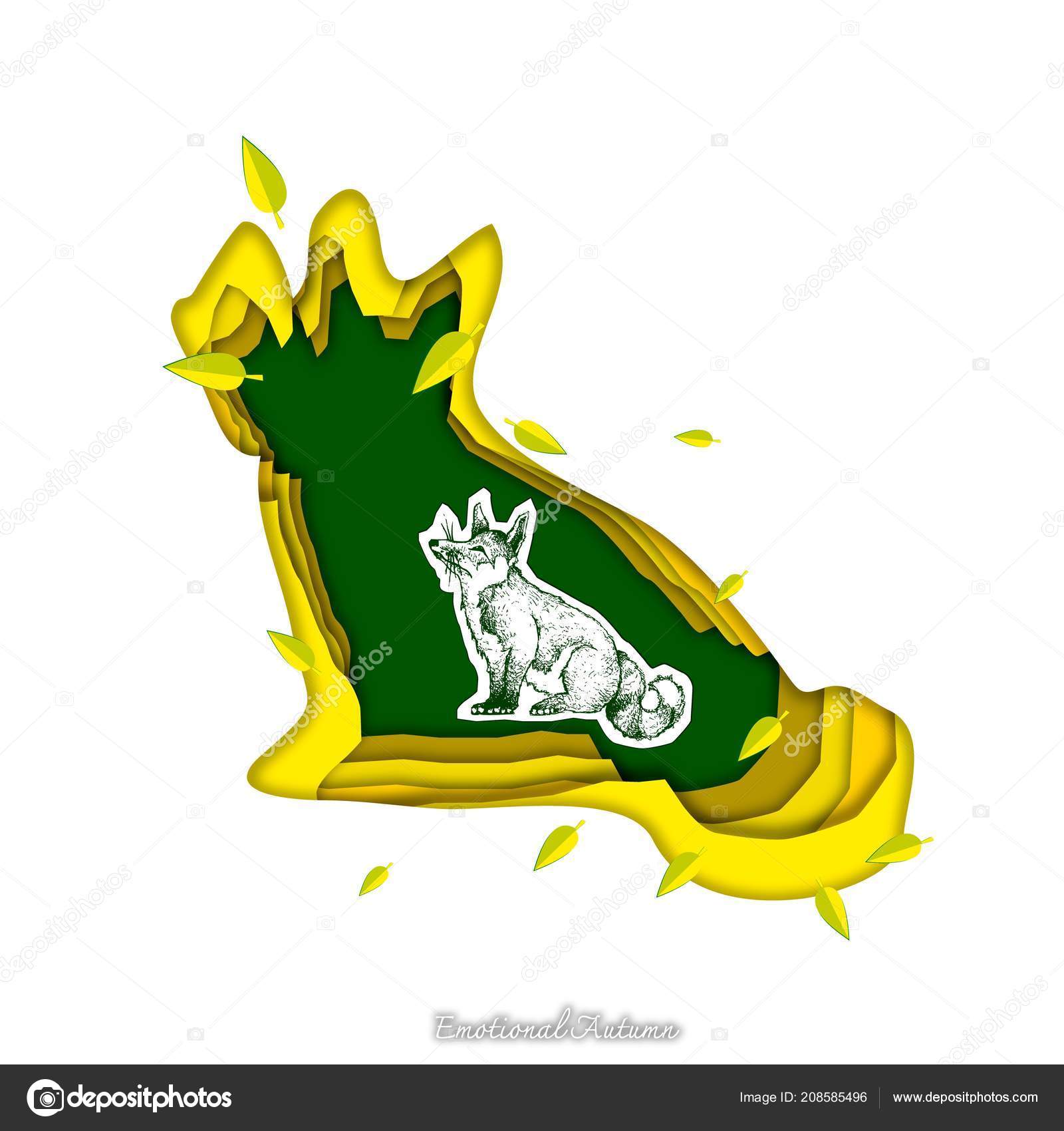 Herbst Tier Illustration Von Hand Gezeichnet Von Fox