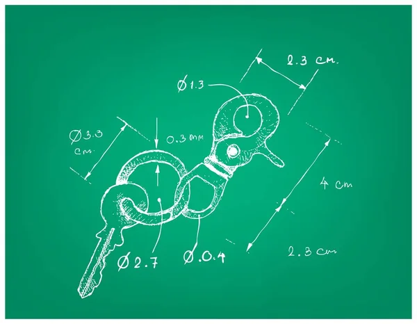 키체인 플라스틱 스케치 치수를 — 스톡 벡터