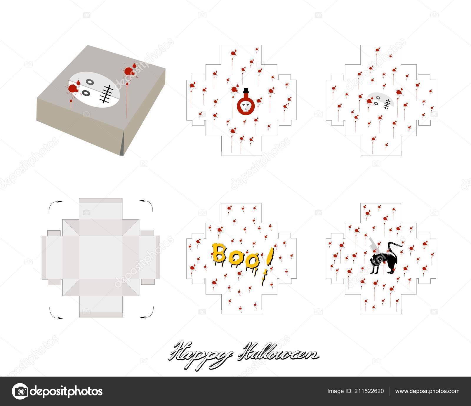 die cut template pattern takeaway carton box mock package design