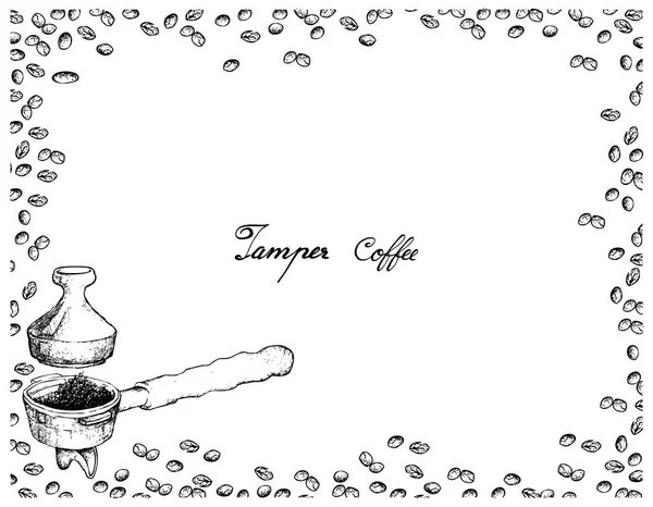 Temps Café Illustration Esquisse Dessinée Main Grains Café Torréfiés Avec — Image vectorielle