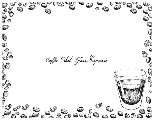 Illustratie Hand Getrokken Schets Van Klassieke Stijl Espresso Een Shot — Stockvector