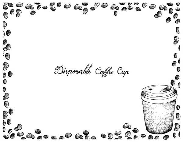 Café Illustration Esquisse Dessinée Main Café Emporter Dans Une Tasse — Image vectorielle