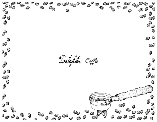 Temps Café Illustration Esquisse Dessinée Main Grains Café Torréfiés Dans — Image vectorielle