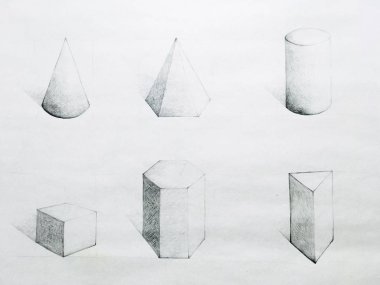 Geometrik Şekiller Kümesinin El Çizimi Çizimi