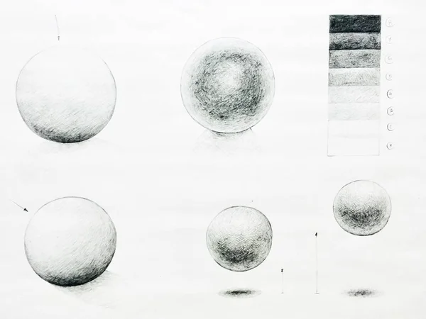 Schizzo disegnato a mano delle forme della sfera Set — Foto Stock