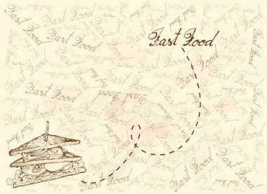 Izgara Club Sandviç El Çizilmiş Arka Plan