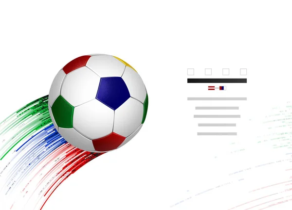 Football Blanc Bleu Rouge Vert Avec Des Éléments Géométriques Abstraits — Image vectorielle