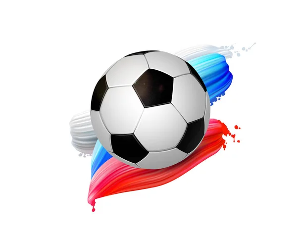 Ballon Football Noir Blanc Avec Des Éléments Design Créatifs — Image vectorielle