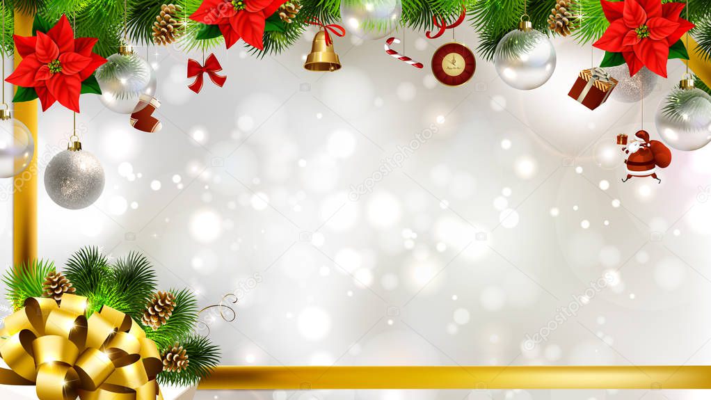 Merry Christmas greeting background, vector illustration 