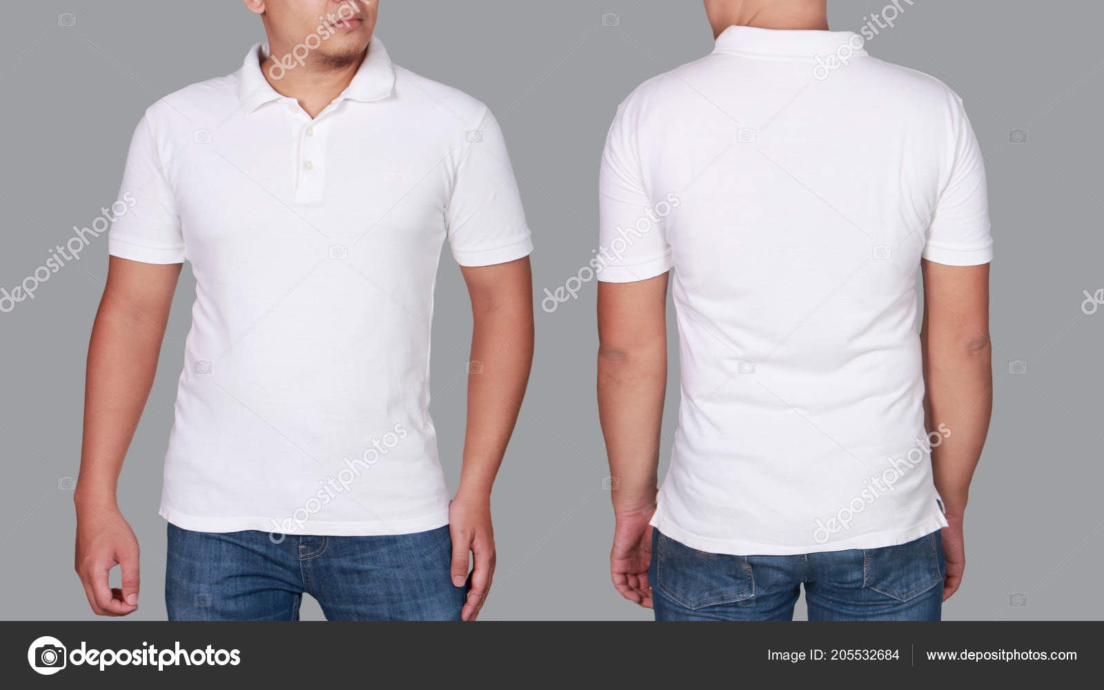 back of white polo shirt