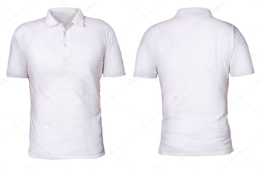 Blank Polo Shirt Mock Template Front Back View Isolated ...