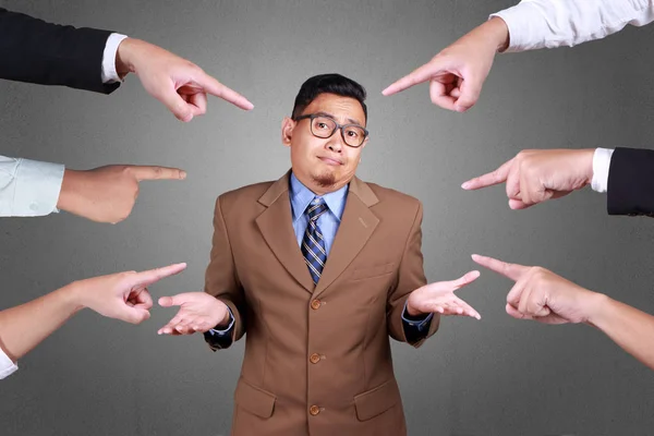 Accusation Guilty Business Person Asian Businessman Get Upset Many Fingers — Stock Photo, Image