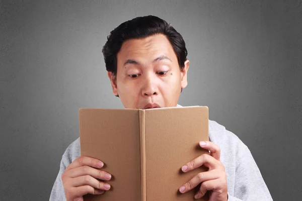 Young Asian Man Wearing White Shirt Gray Jacket Covering His — Stock Photo, Image