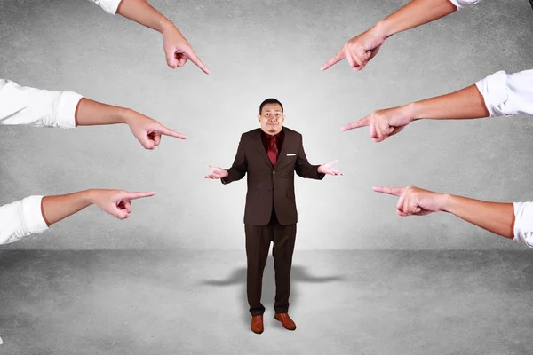 Accusation Guilty Business Person Asian Businessman Get Upset Many Fingers — Stock Photo, Image