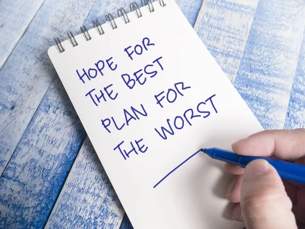 Hoffe Das Beste Plane Das Schlimmste Motivierende Inspirierende Zitate Worte — Stockfoto