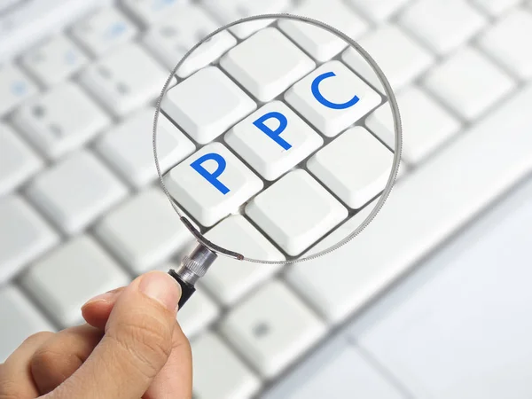 Ppc Pay Click Internet Online Businessconcept Woorden Typografie Bovenaanzicht Belettering — Stockfoto