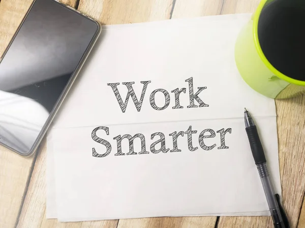 Arbeta Smartare Företagens Motivation Inspirerande Citat Ord Typografi Bokstäver Top — Stockfoto