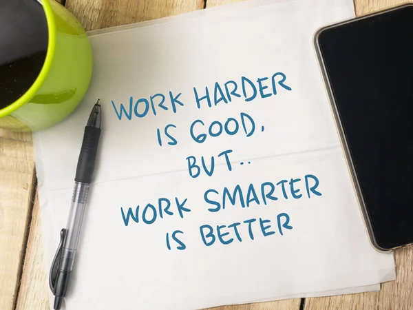 Trabalho Mais Inteligente Não Mais Difícil Negócios Motivacional Inspirações Citações — Fotografia de Stock