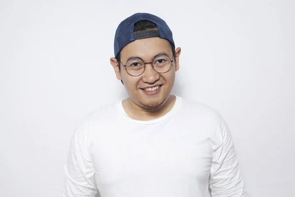 Foto Imagen Retrato Divertido Joven Atractivo Lindo Asiático Hombre Sonriendo — Foto de Stock