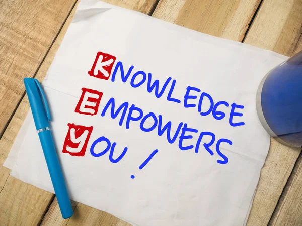 Key Knowledge Empoweryou Citazioni Motivazionali Motivazionali Aziendali Parole Tipografia Top — Foto Stock