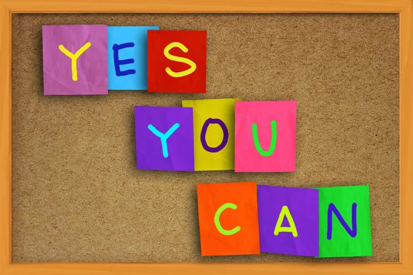 Yes You Can Business Motivational Inspirierende Zitate Worte Typografie Schriftzug — Stockfoto