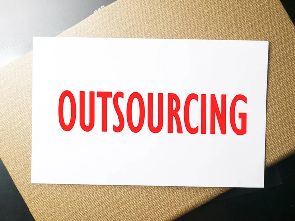 Outsourcing Business Motiverande Inspirerande Citat Ord Typografi Bokstäver Koncept — Stockfoto