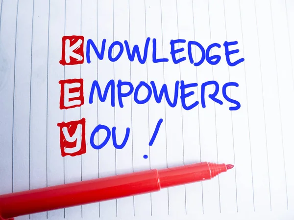 Key Knowledge Empowers You Business Motivational Inspirational Quotes Words Typography — Stock Photo, Image