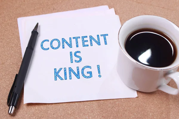 Content King Internet Social Media Motivation Inspirational Quotes Words Typography — Stock Photo, Image
