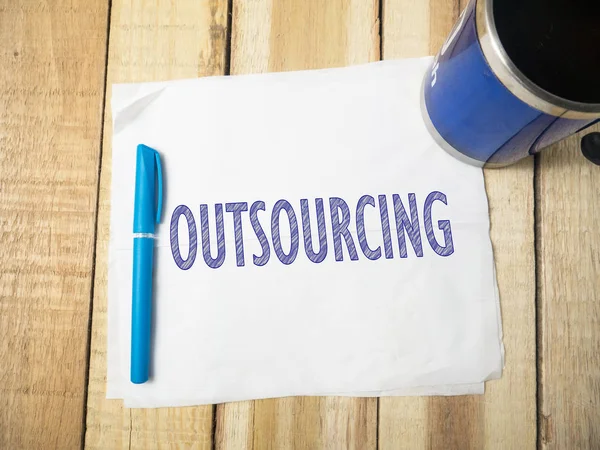 Outsourcing Business Motiverande Inspirerande Citat Ord Typografi Bokstäver Koncept — Stockfoto