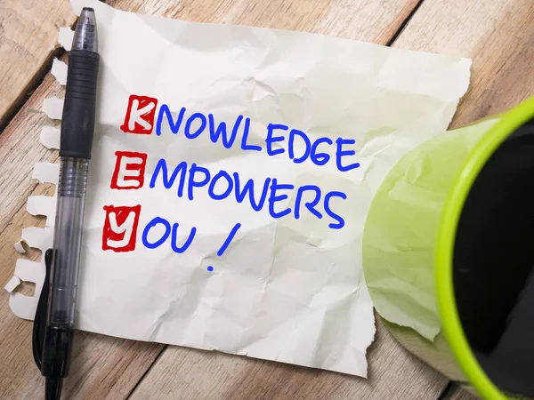 Key Knowledge Empoweryou Citazioni Motivazionali Motivazionali Aziendali Parole Tipografia Top — Foto Stock