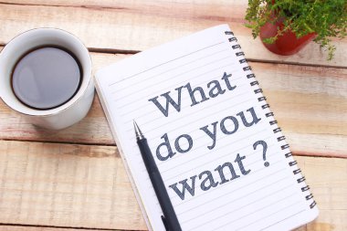 Ne istiyorsun, iş motivasyonel Inspirational quotes, kelime tipografi yazı kavramı