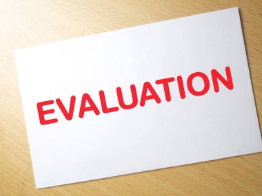 Değerlendirme, İnceleme tırnak, izleme iş denetim tipografi yazı kavramı kelime