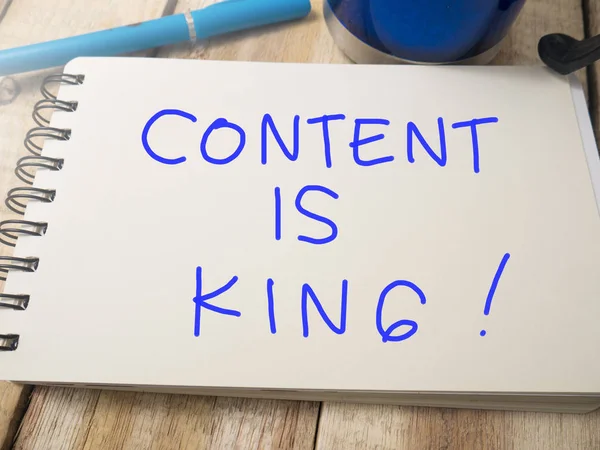 Zawartość Jest Królem Internet Media Społecznościowe Motywacji Inspirujące Cytaty Słowa — Zdjęcie stockowe