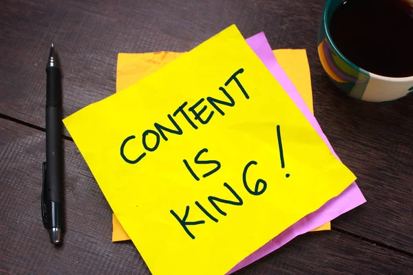 Content King Internet Social Media Motivation Inspirational Quotes Words Typography — Stock Photo, Image