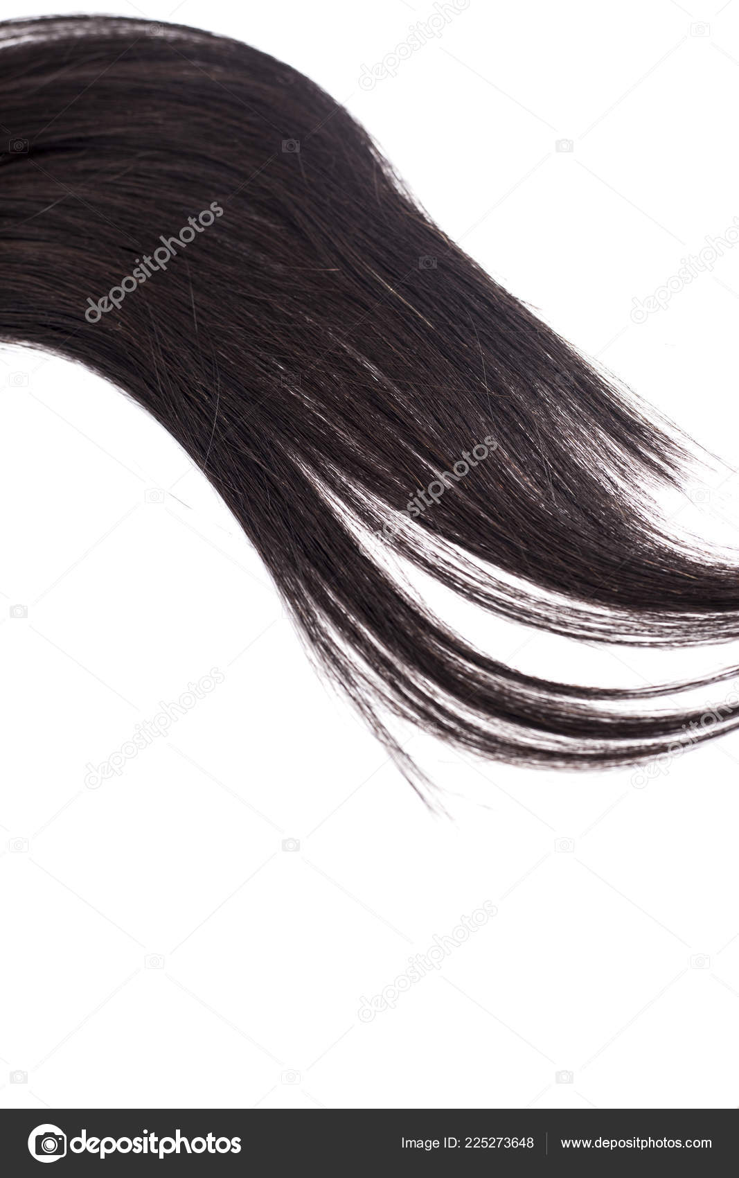 Curvy Black Long Hair Isolated White Background Hair Extensions