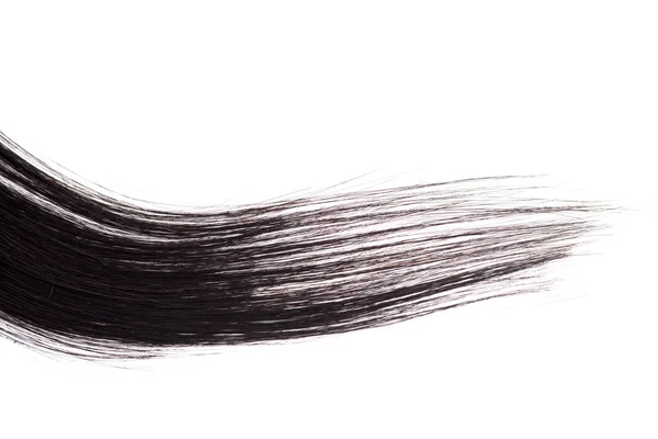 Curvy Cheveux Longs Noirs Isolés Sur Fond Blanc Extensions Cheveux — Photo