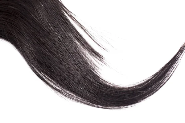 Beyaz Arka Plan Üzerinde Izole Curvy Siyah Uzun Saç Saç — Stok fotoğraf