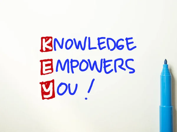 Key Knowledge Empowers You Business Motivational Inspirational Quotes Words Typography — Stock Photo, Image