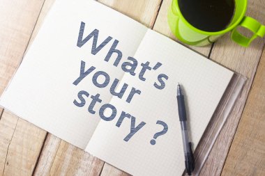 Your Story, iş motivasyonel ilham verici tırnak, ne kelime tipografi kavramı