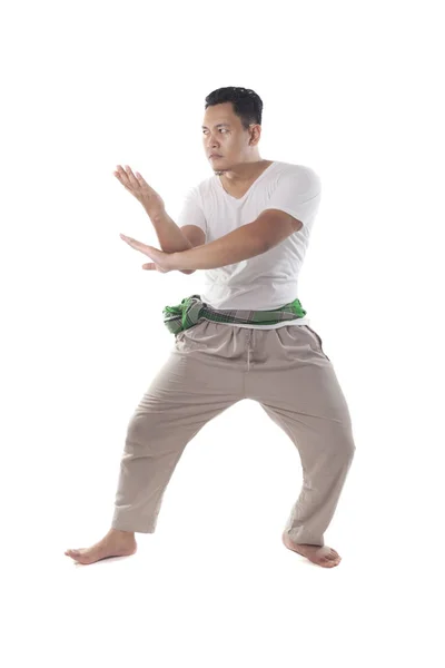 Pencak Silat Indonesian Malaysian Asian Traditional Martial Art Male Warrior — Stock Photo, Image