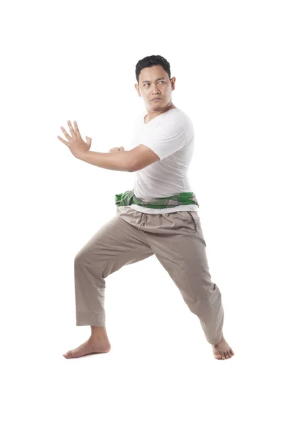 Pencak Silat Indonesian Malaysian Asian Traditional Martial Art Male Warrior — Stock Photo, Image