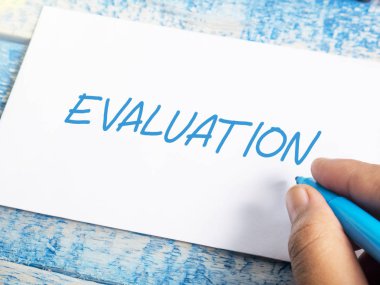 Değerlendirme, İnceleme tırnak, izleme iş denetim tipografi yazı kavramı kelime