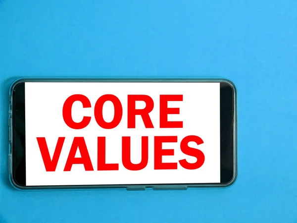Valores Básicos Ética Empresarial Citas Inspiracionales Motivacionales Palabras Tipografía Concepto —  Fotos de Stock