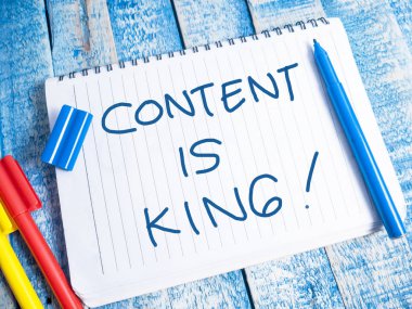 Internet Sosyal medya Motivasyon Inspirational quotes, kelime tipografi üstten görünüm yazı kavramı içerik kraldır