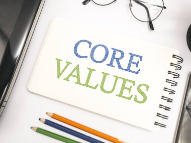 Temel değerler, iş ahlakı motivasyonel Inspirational quotes, kelime tipografi kavramı